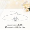 925 Sterling Silver Horseshoe Anklets for Women Horse Jewelry Ankle