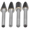 4Pcs Carbide Burr 12mm Durable Sturdy Tungsten Steel Convenient Wide