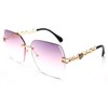 Feisedy Ladies Classic Rimless Metal Frame Diamond Cut Sunglasses, B2567