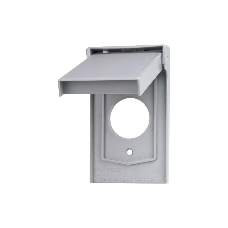 Leviton Cover, 1-Gang for Single Receptacle, 1.406" Hole, Vertical Mount,