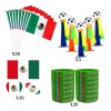 Kit Fútbol México Banderas Silbatos Pulseras Y Stickers