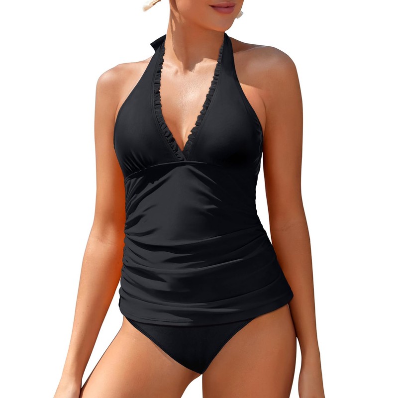 Holipick - Traje de baño tankini de dos piezas para