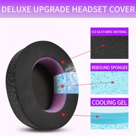 Jomwag Magic Ice Gel Replacement Earpads for SteelSeries ARCTIS NOVA PRO (Wired) - Black/Purple Ear Pads