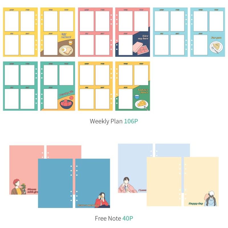 Monolike A5 FALL IN NEWTRO Diary Set, Doughnut - Academic