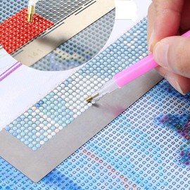 Diamond Painting Tools Accessories,3 Pieces Elbow Angled Drill Pen Embroidery Pen,1 Diamond Painting Roller with 216 Blank Grids and 2 Diamond Painting Aligning Repair Tools for Adults