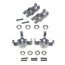 LJXSZ Steering Knuckle Caster Block Compatible with 1/16 MJX Hyper Go Upgrade 16207 16208 16209 16210 H16 H16BM H16GT H16DR Rc Car Bearing Aluminum Alloy Part(Titanium)