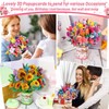 shynek 6 Pack Paper Flower Pop Up Cards, Flower Bouquet