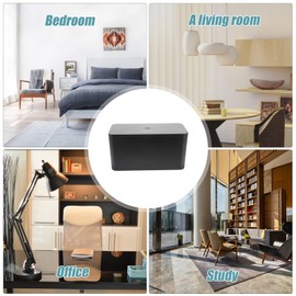 KOMBIUDA Power Strip Cable Management Box Organizer for Desk and Tv Black for Power Strips Cords Adapters Keeps Cables Clean and Dust for Home