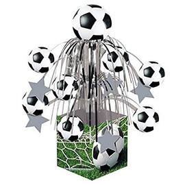 Creative Converting Foil Centepiece, 12.5" Soccer Mini Cascade Centerpiece | 1 Pc, One Size, Green