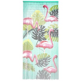 TACHILC Flamingo Beaded Curtain for Doorways, 90 Strands Door Beads, 35.5” x 78” Hanging Bead Curtain for Door Frames, Room Dividers & Wall Décor
