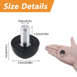 MOROBOR M8 Screw in Adjustable Furniture Levelers, 8PCS Thread Plastic Furniture Leveling Stainless Steel Screw Foot Levelers Screw On Furniture Glide Leveling for Table Chair Legs