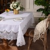 ARTABLE Lace Rectangular Tablecloths with Exquisite Macrame Border Clear Embroidered