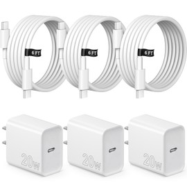 iPhone 17 16 15 Charger Fast Charging 3 Pack USB C Charger Block Type C Chargers 6FT Cord Wall Chargers Compatible with iPhone Air/17/17 Plus/17 Pro/17 Pro Max/16/16 Plus/16 Pro/16 Pro Max/15 Pro Max