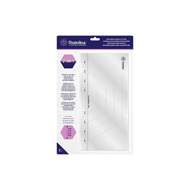 Crafter's Companion TH-1585 Threaders Shaper Cutter Geometric Half Hexagon, One