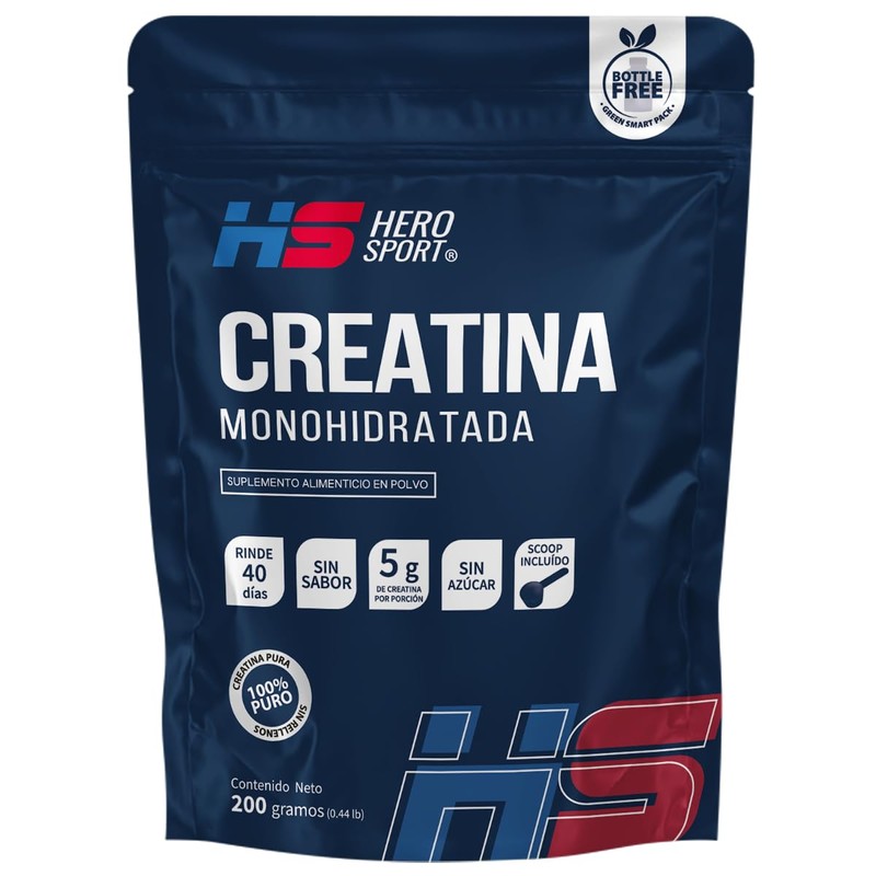 HS HERO SPORT Creatina Monohidratada Micronizada en Polvo