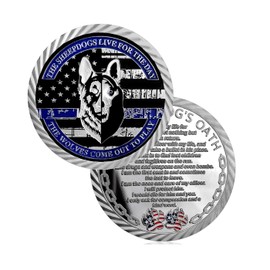 Thin Blue Line Law Enforcement Officer Canine Military Coin K9 Police Challenge Coin