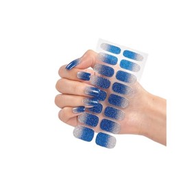 16Pcs Glitter Gold Pure Color Full Nail Wraps Nail Polish Sticker Thick Cs046 Nail Wraps Stickers Manicure Supplies for Women Nails Full Long Lasting Easy Apply and Remove