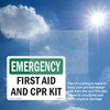 First Aid And CPR Kit OSHA Emergency Aluminum Sign 14