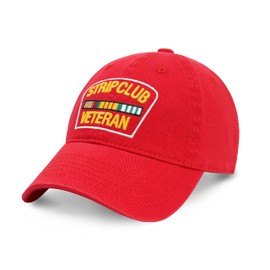 Strip Club Veteran Dad hat Pre Curved Visor Cotton Ball Cap Baseball Cap PC101 (Red_)