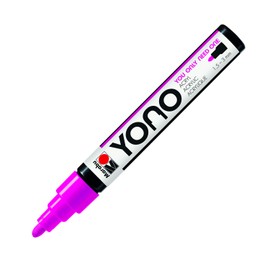Marabu Yono 12400103334 Marker, Neon Pink 334, Versatile Acrylic Pen with Japanese Bullet Tip 1.5 - 3 mm, Water-based, Non-fading and Waterproof, for Almost All Surfaces