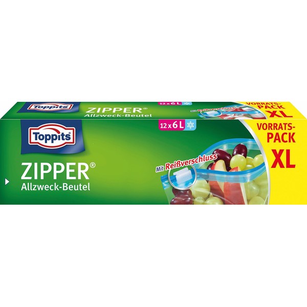 Toppits - Zip All-Purpose Bag 6 Litres XL