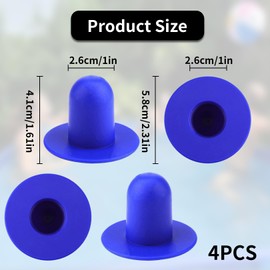 Pack of 4 Pool Plugs, Pool Sealing Plugs, Swimming Pool Wall Plugs Replacement Parts, Filter Pumps, Strainer Hole Plugs, Plugs with Intex for Bestway for Filter Pump Strainer Hole Plug Stopper (Blue)