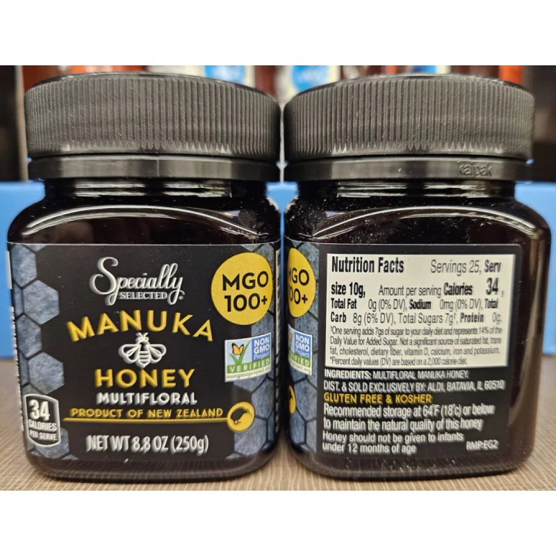 Specially Selected NON-GMO MGO 100+ Manuka Honey Multifloral 8.8oz (2