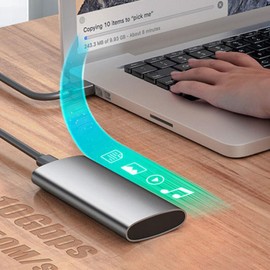 M.2 NVME Enclosure, Tool-Free 10Gbps USB 3.2 Gen 2 Adapter for 2230/2242/2260/2280 M.2 NVME/SATA SSD with USB C to C and USB A to C Cables