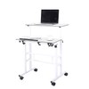 DlandHome Adjustable Rolling Desk Standing Desk, Sit-Stand Desk Cart Mobile