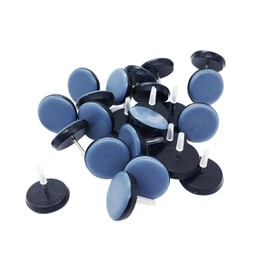 BesNPT 1" Nail on Furniture Sliders 24 Pack, Grayish Blue PTFE Chair Sliders Glides, for Wooden Furniture Movers Chair Leg Floor Protectors