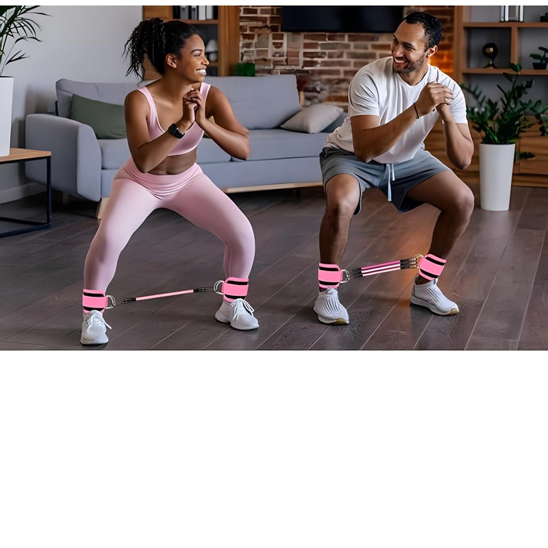 Ankle Strap with Exercise Bands for Leg Butt Training Workout