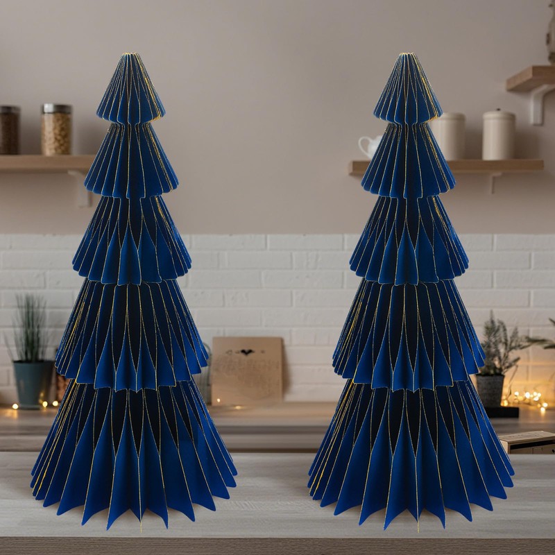 Motipuns 2 Pcs 20 Inch Large Paper Christmas Trees Decorations