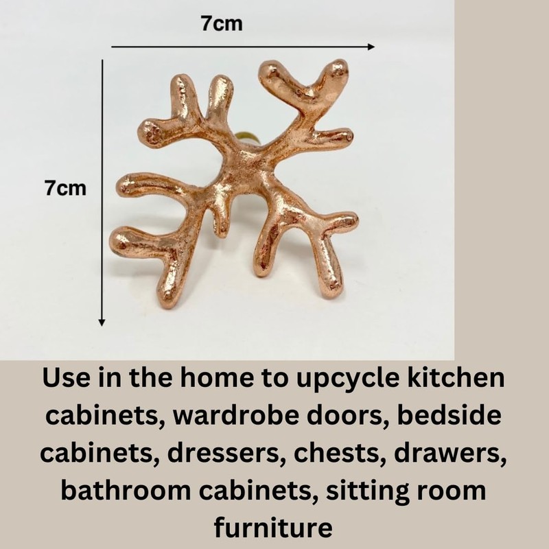 Coral Metal Knob Drawer Pull in Gold Bronze Copper Silver