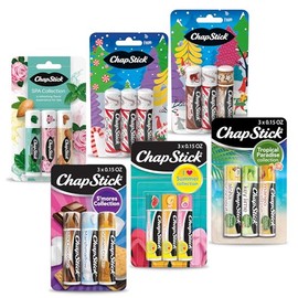 ChapStick Fan Favorites Multi-Pack - Tubos de bálsamo labial saborizado en paquete múltiple, favoritos de los fans - 0.15 onzas (caja de 6 paquetes de 3)