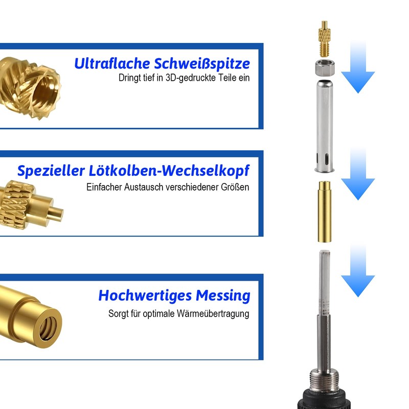 Philtool Threaded Inserts Soldering Tips Set, Soldering Iron with 140