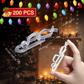 Blulu Christmas Light Clips Hooks, Outdoor Universal Gutter and Shingle Clip Compatible with C9 C7 C6 for Roof, Roof Ridge Line, Fence, Icicle Lights