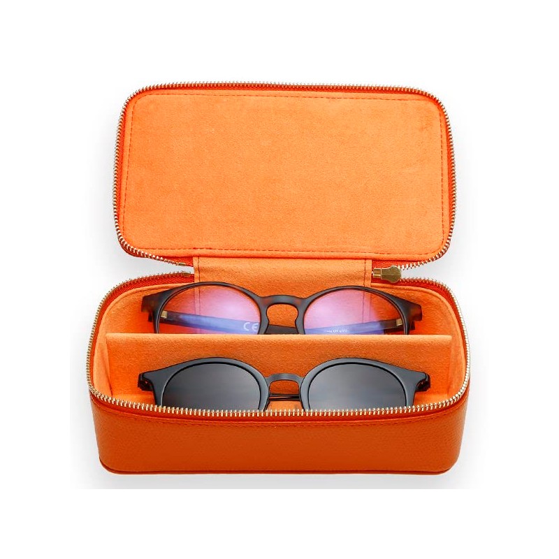 Color Chart Leather Glasses Case (2 Pack) (Lantern cherry)