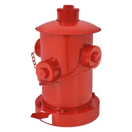 WUSILILU 0.66 Gal Retro Step-On Fire Hydrant Trash Can,Metal Pedal Trash Can,Indoor Outdoor Waste Bin for Kitchens, Bedrooms, Offices, Craft Rooms, Cafes (Red)