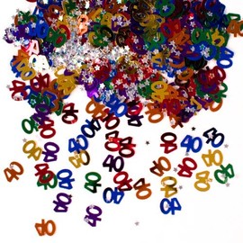 40th Birthday Multi Colour Mix Table Metallic Foil Scatter Sprinkle Confetti Age 40 Decorations x 3 PACKS