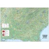 Tennessee, Alabama and Georgia Physical Map - 23.3 x 16.5