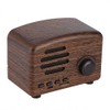 Bt Speaker, Portable Wooden Retro Desktop Speaker Bass Stereo FM