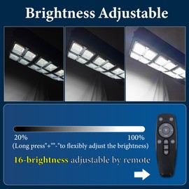 COORHEIX Solar Street Lights Outdoor，Dusk to Dawn Solar Parking Lot Light with Pole, Motion Sensor Security Flood Light for Commercial Yard