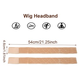 Pack of 2 Velvet Wig Headband, Adjustable Wig Band, Elastic Wig Grip Headband, Non-Slip Comfort Wig Band to Secure the Wig