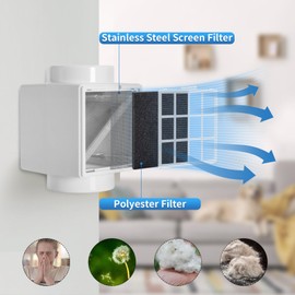 VIWINVELA VIWINVELA 3 IN 1 Dryer Duct Lint Trap - Indoor Dryer Vent Kit with Lint Trap - Dryer Lint Catcher - Secondary Lint Trap for Electric Dryer