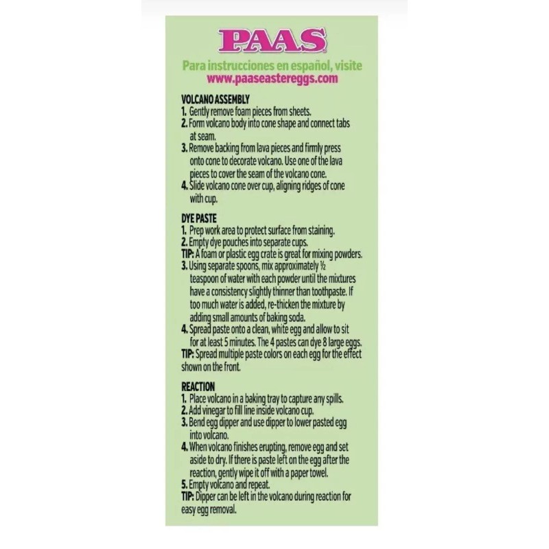 PAAS NEW Sealed Paas Easter Egg Eggsperiments Active Volcano Decorating