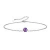 Beautiful Silver Anklet with February Birthstone - 925 Silver Anklet