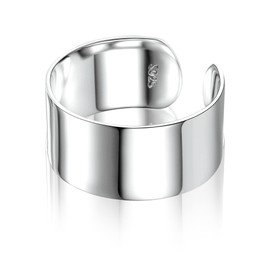 ALEXCRAFT Chunky Ring 925 Silver Women Men Open Adjustable Gifts for Women Girlfriend Mum Girls Valentine's Day, Metal