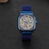 FORSINING Stainless Steel Strap Waterproof Hollow Automatic Mechanical Men WatchBlue