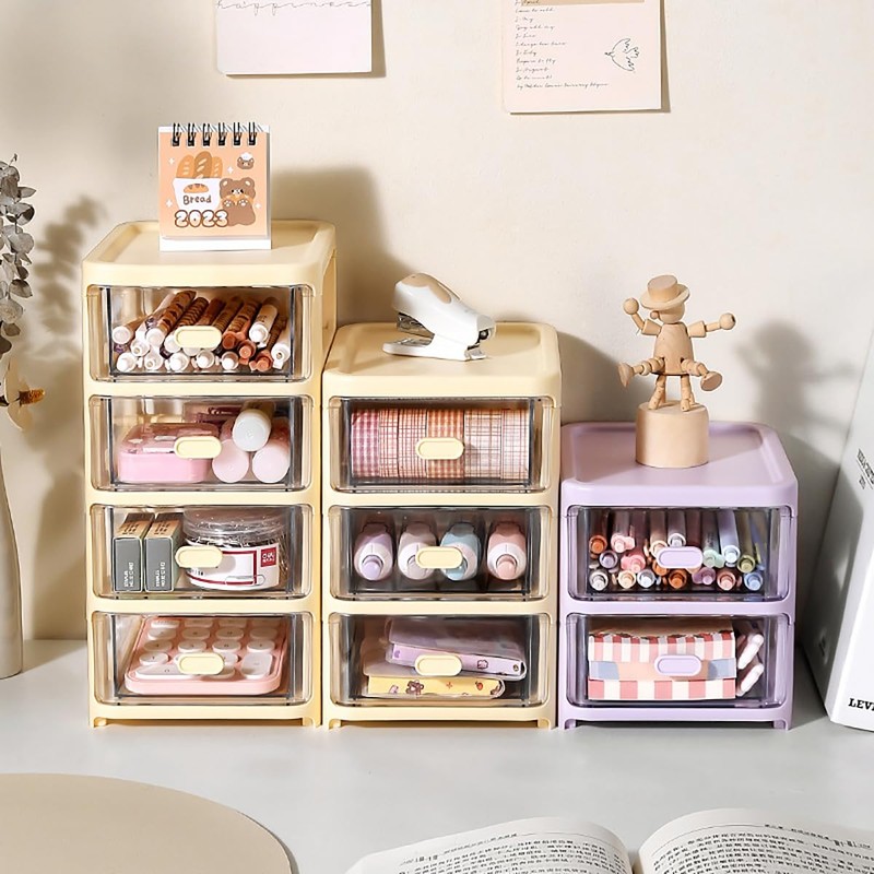 Verve Jelly Mini Storage Tower 4 Tier Plastic Storage Box