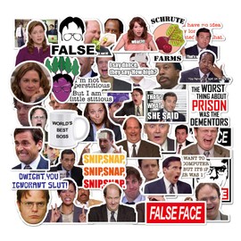 The Office Sticker Pack of 50 Vinyl Stickers for Water Bottles, Laptops, Cars, Skateboards, Cave Decorations for Men